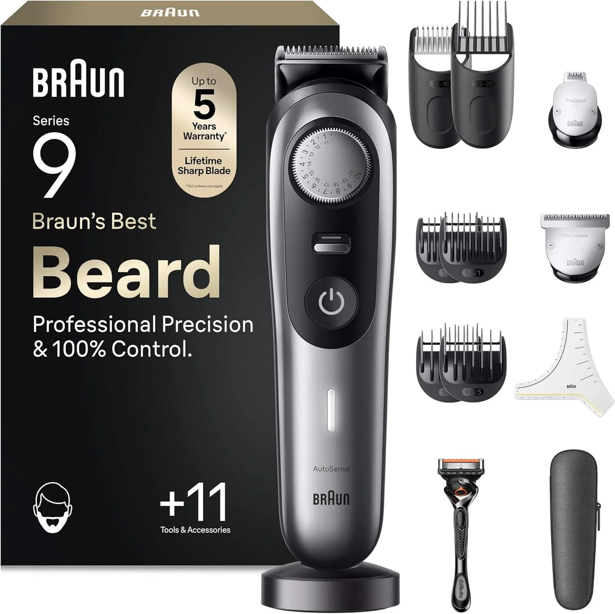 Braun Series 9 BT9440 Tondeuse Barbe Homme, Noire