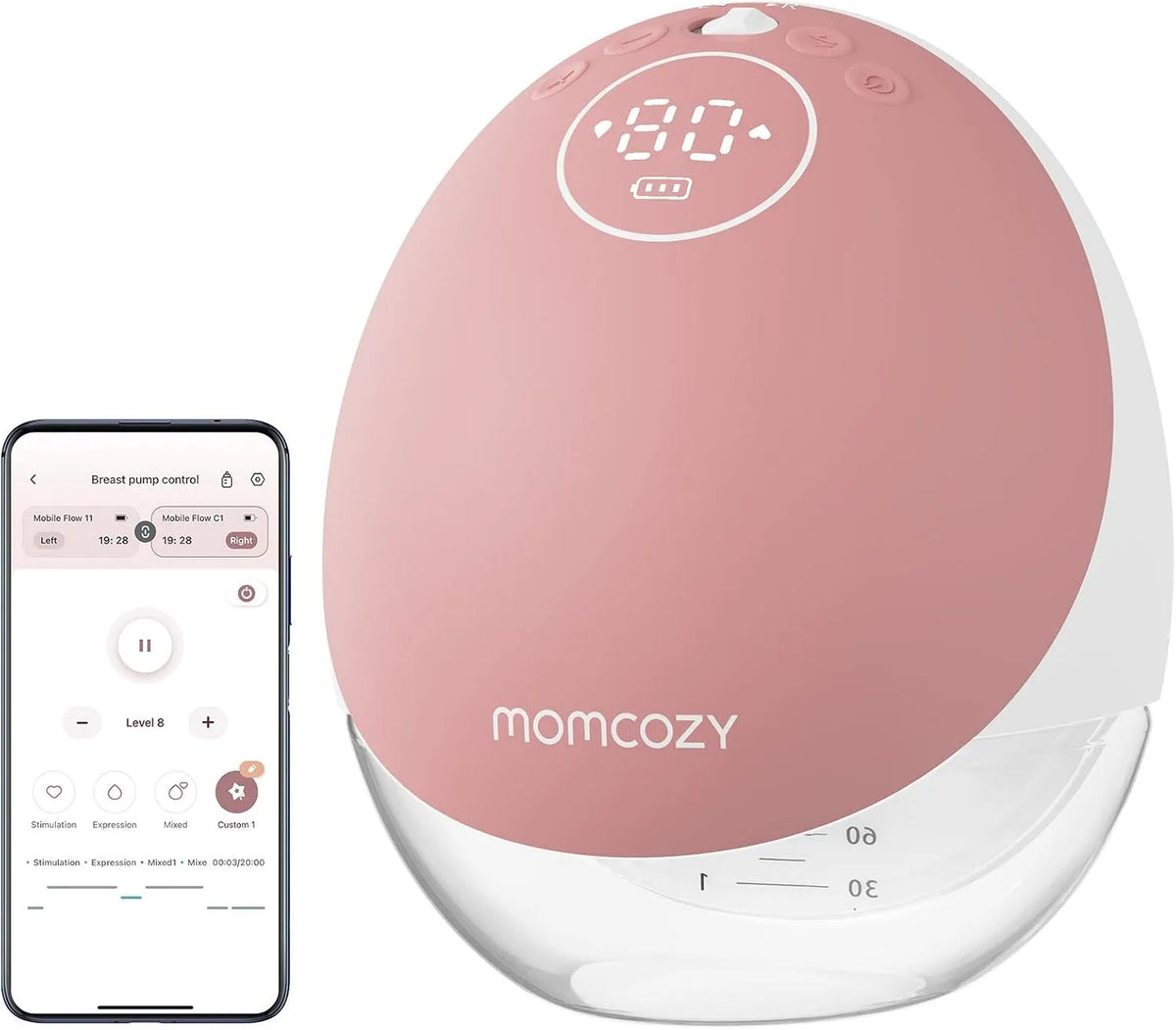 Tire-lait, pompe d'allaitement, Momcozy, portable, rouge