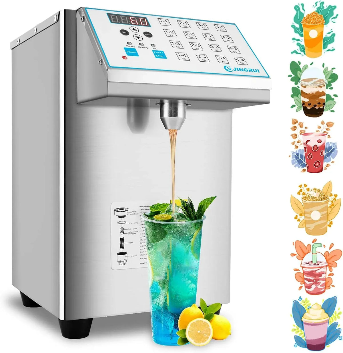 L 220 16Groups Machine à Th, Distributeur, 8.5 L, 220 V, acier inoxydable, YJINGRUI