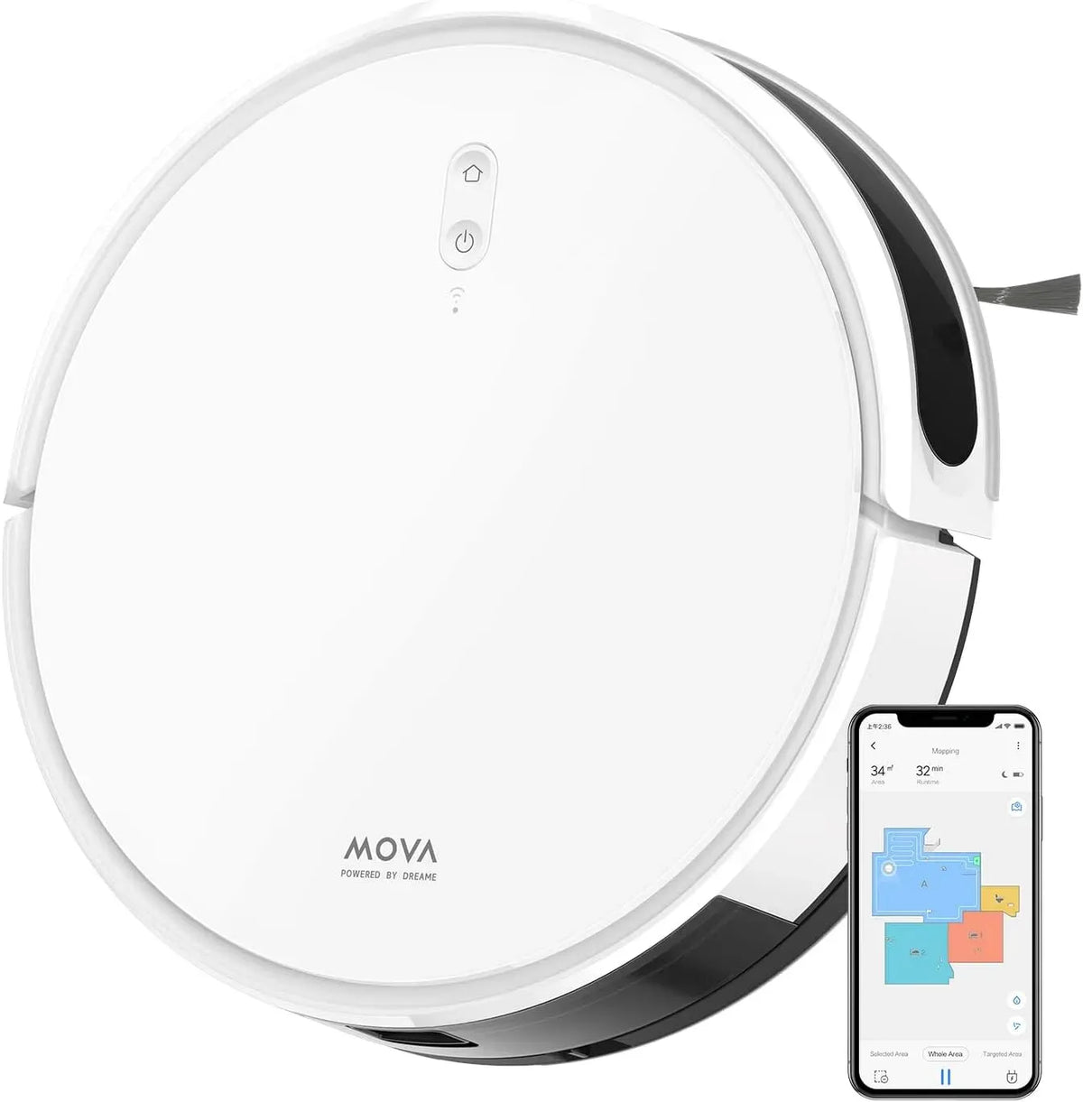Robot aspirateur, MOVA 2-en-1, Wi-Fi, WiFi/APP/Alexa Contrôle