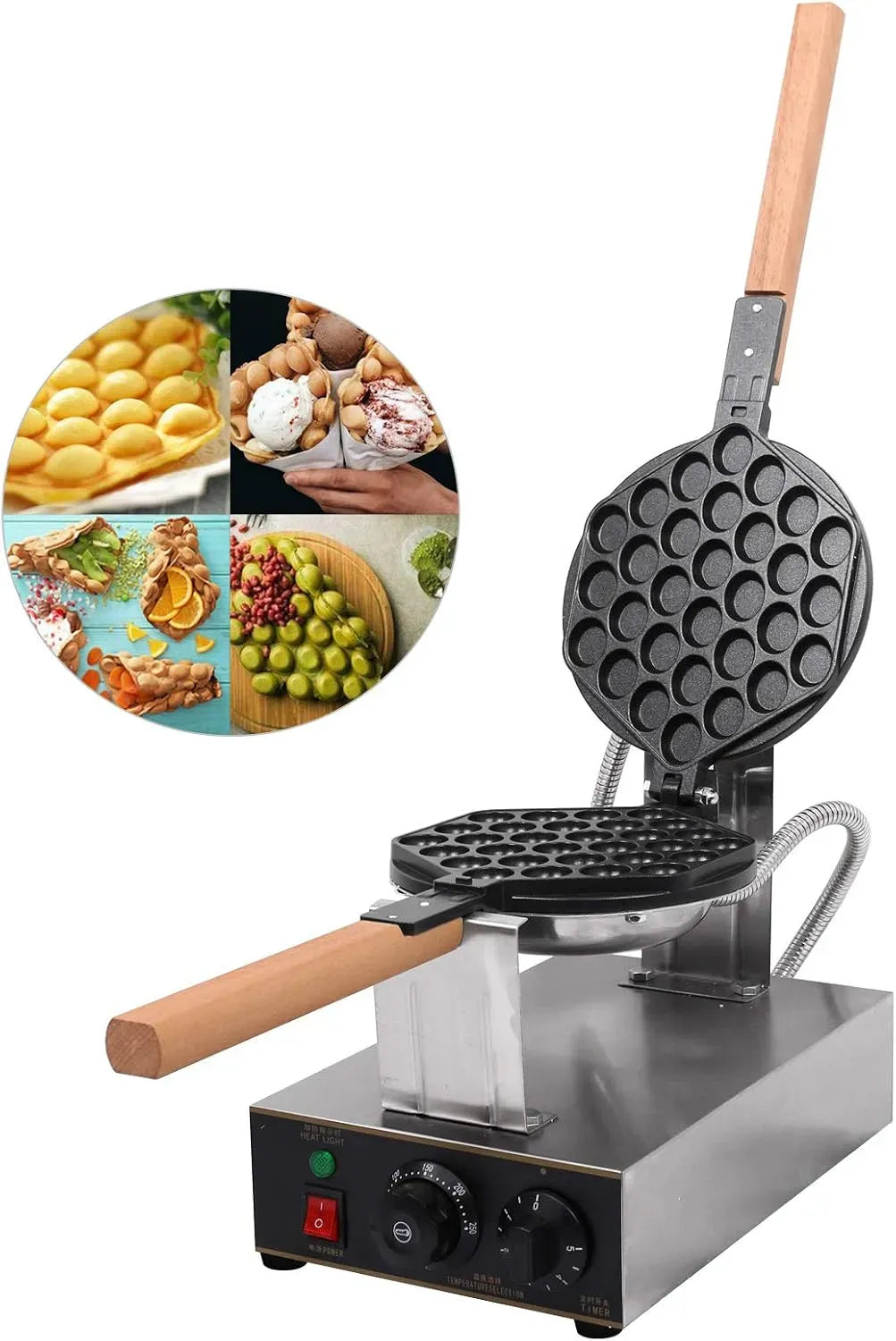 gaufrier électrique, Appareil, 1400 W, 220 V, professionnel, revêtement antiadhésif, acier inoxydable