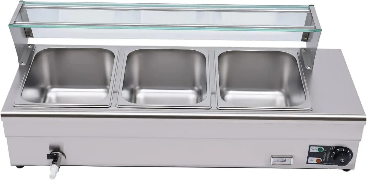 Chauffe-plats de buffet, 6,34 L, 1200 W, restaurant, 6,34 litres avec plaque en verre trempé