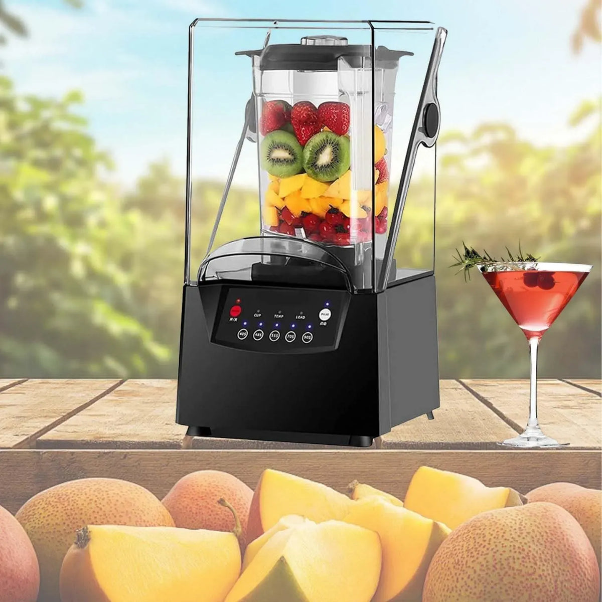 Blender, 58 cm, 2 L, 200 W, professionnel, silencieux, optimisation de la hauteur du plan de travail de 58 cm