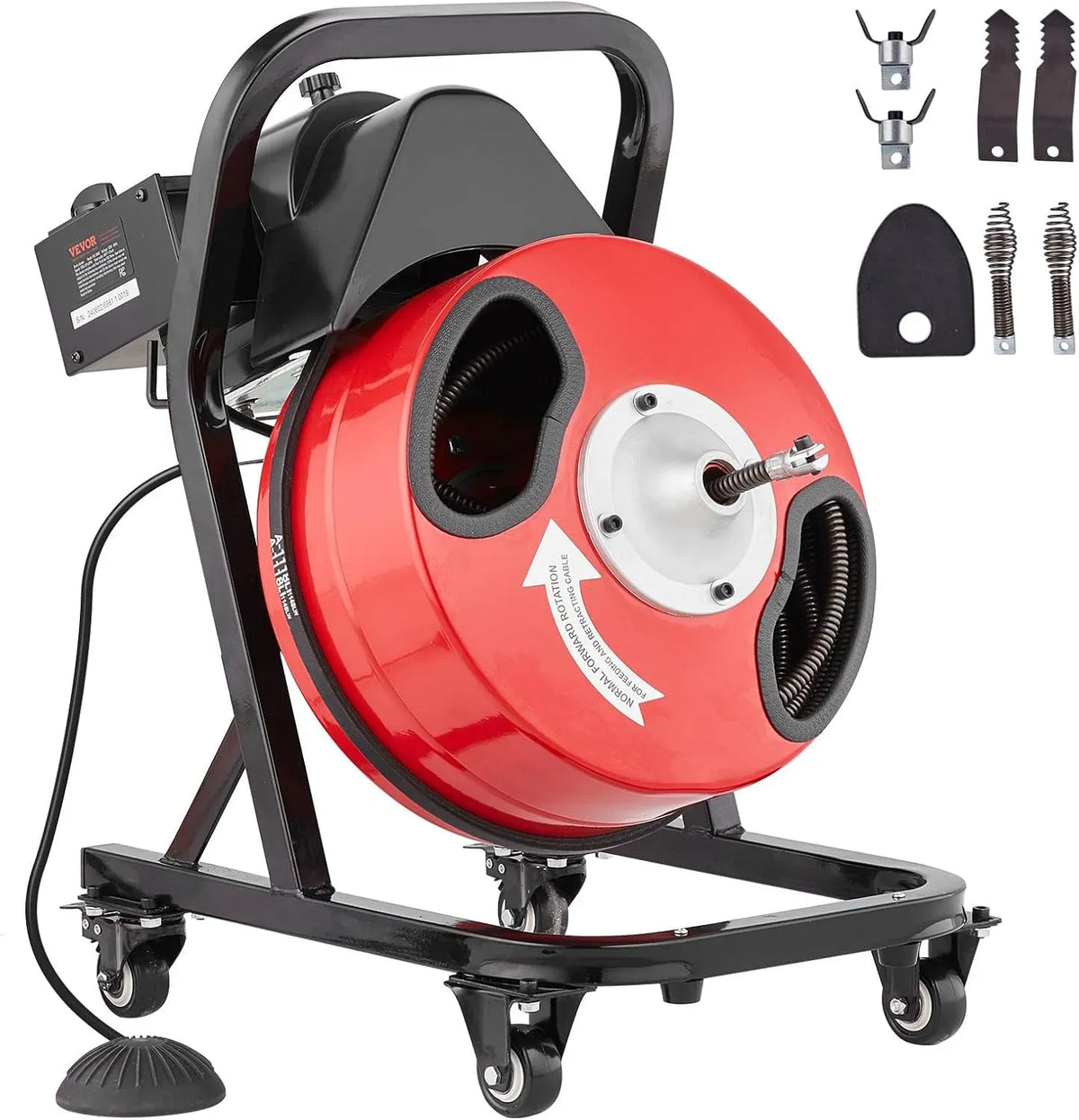 VEVOR Machine de Nettoyage, Nettoyeur, 15 m, 1,27 cm, 10 cm, pour Tuyaux 5-10 cm
