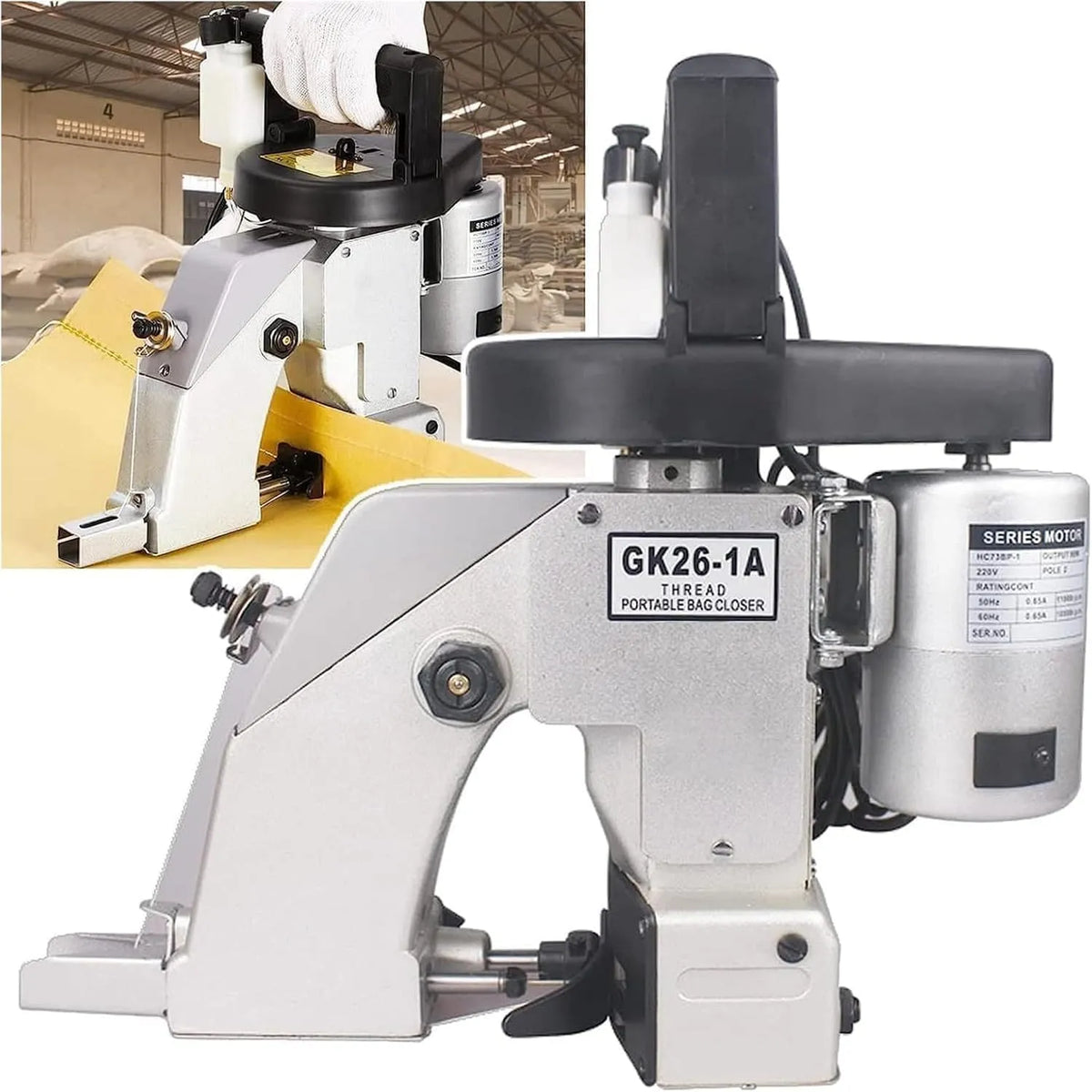 machine à coudre, machine à coudre électrique, industriel, pour sacs de riz tissus