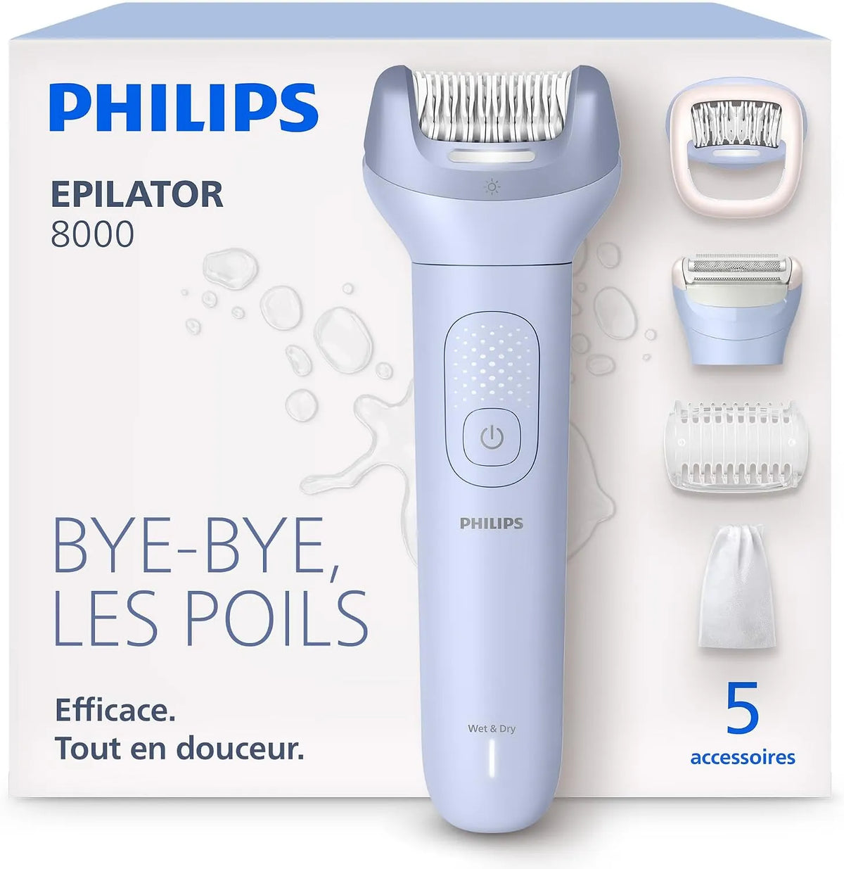 Philips BRE709/00 Accessoire pour appareil, dalle IPS, autonomie 60 min, Épilateur série 8000