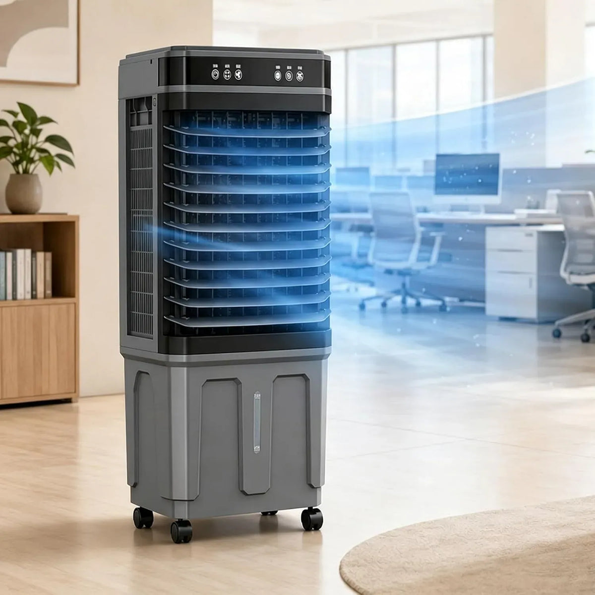 Climatiseur, portable, tactile, appareil de climatisation, Rafraîchisseur D'air par Évaporation avec Télécommande et Écran Tactile pour la Maison