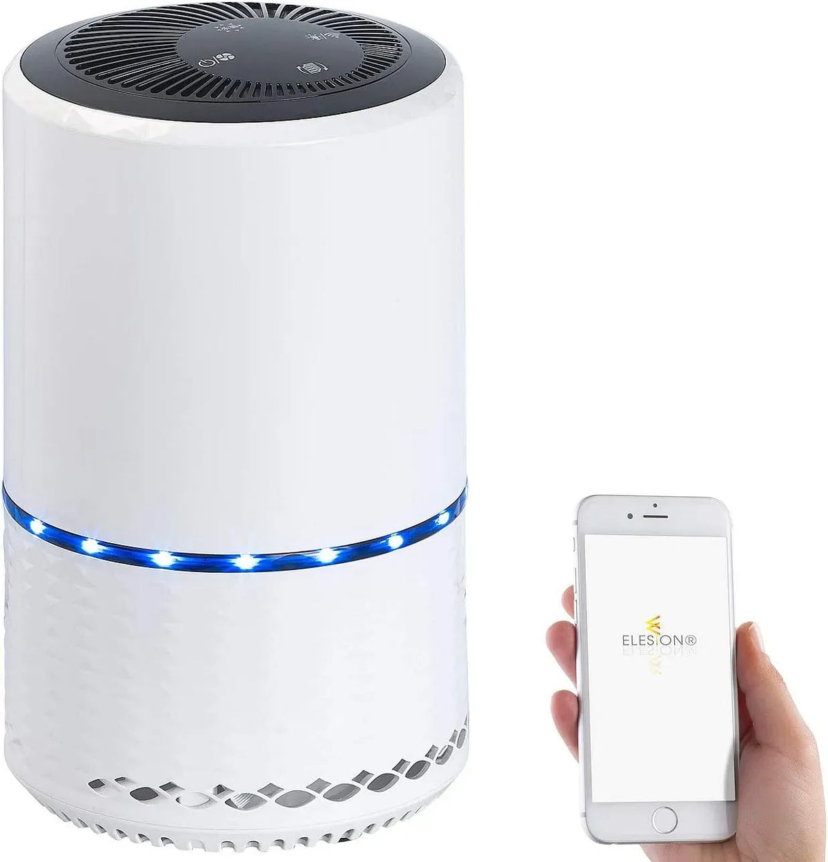 Purificateur d'air LR-300.app, appareil purificateur d'air, Sichler Haushaltsgeräte Purificateur d'air connecté avec ioniseur et filtre 2 en 1