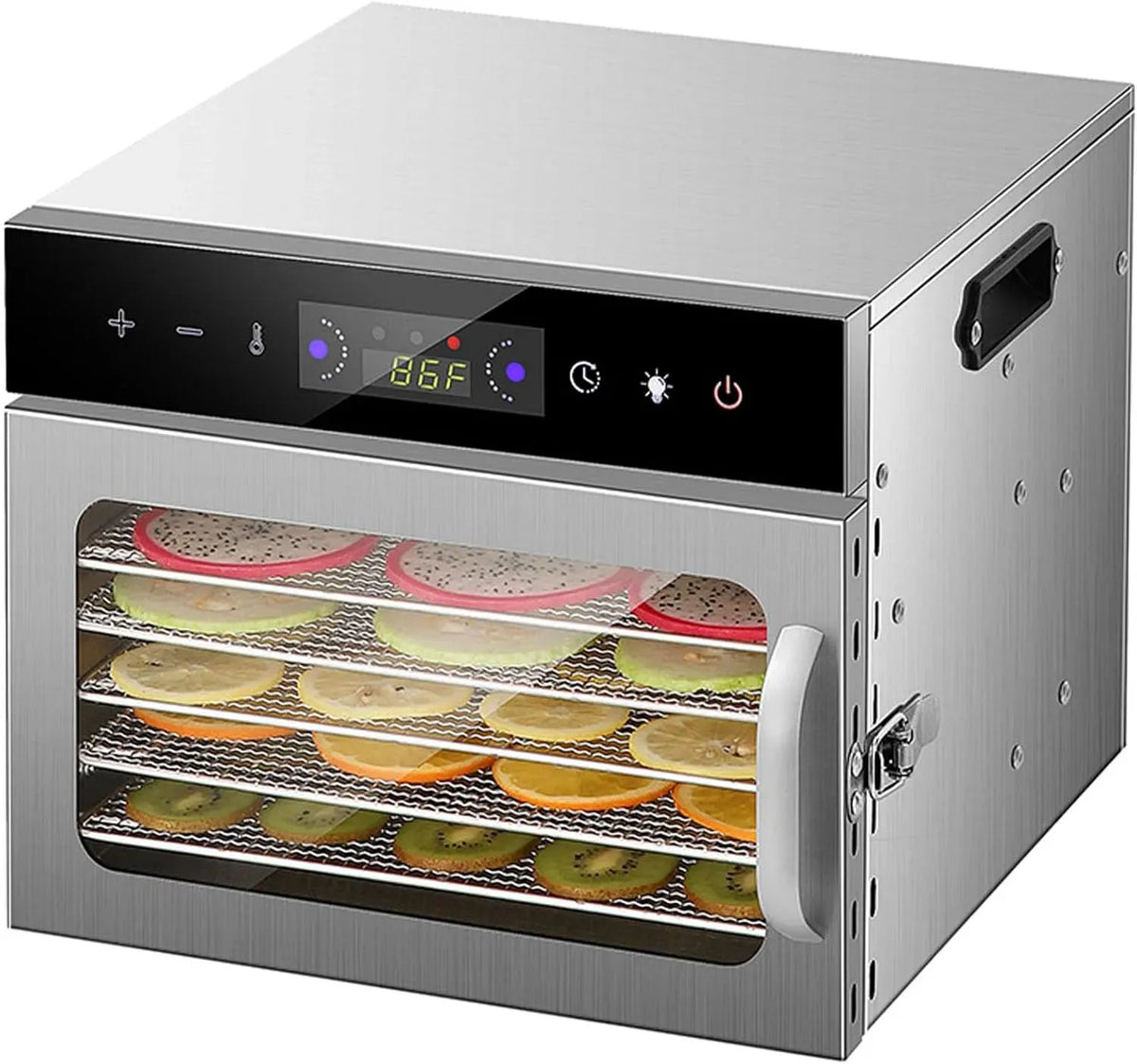6-Tier Snacks Secs, pour Viande Séchée, pour Déshydrateur Alimentaire Professionnel, Température Réglable De 30 À 90 °C Et Éclairage Intégré, Fruits