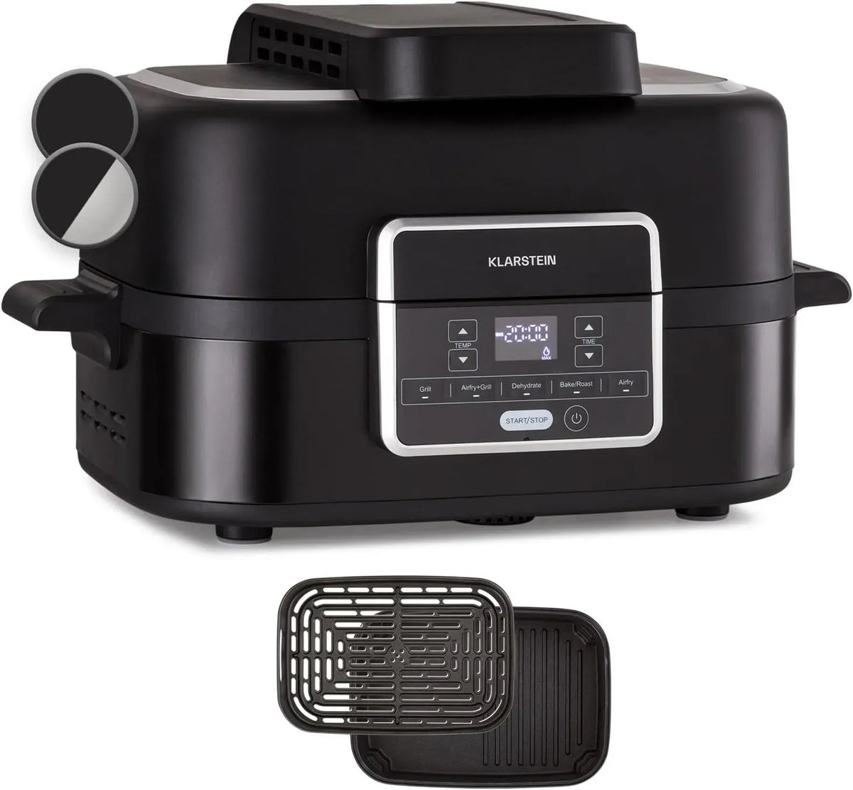Klarstein XL 1500W Friteuse à air chaud, 5 L, 1500 W, 5 programmes, minuteur, vapeur, Friteuse Sans Huile avec Fonction Vapeur
