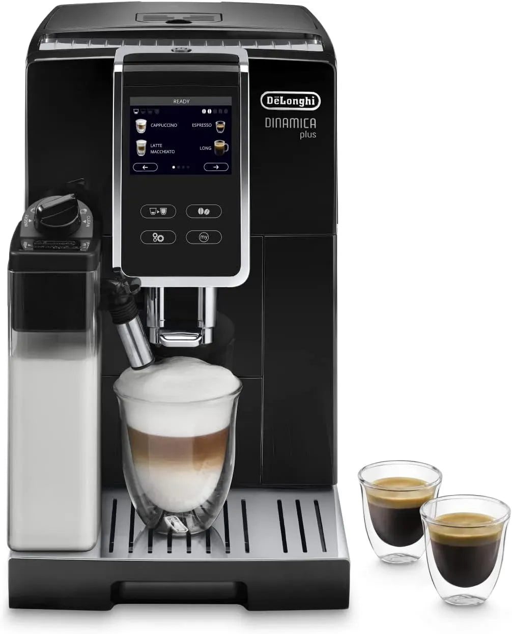 De'Longhi ECAM 370 370.70.B Mousseur à lait, 1.8 L, émulsionneur à lait, tactile, noir, Technologie Smart One Touch, Ecran Tactile Complet
