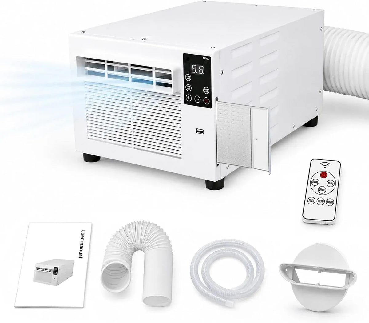 Climatiseur, 750 W, 280 W, 16 à 32 °C, 45 dB, minuteur, Écran LED, Jusqu'à 4m² pour Chambre, Minuterie 1–12H