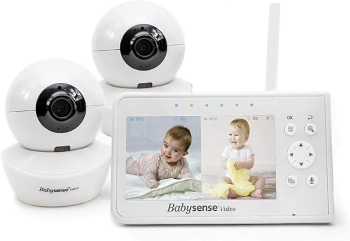 Moniteur, Babyphone avec Écran Divisé 4,3' et 2 Caméras, Fonction PTZ