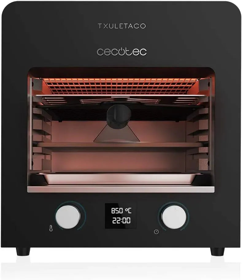 Cecotec Thermomètre, 2200 W, gril, pizza, 2 zones de température, 2 plateaux, pour cuire des pizzas
