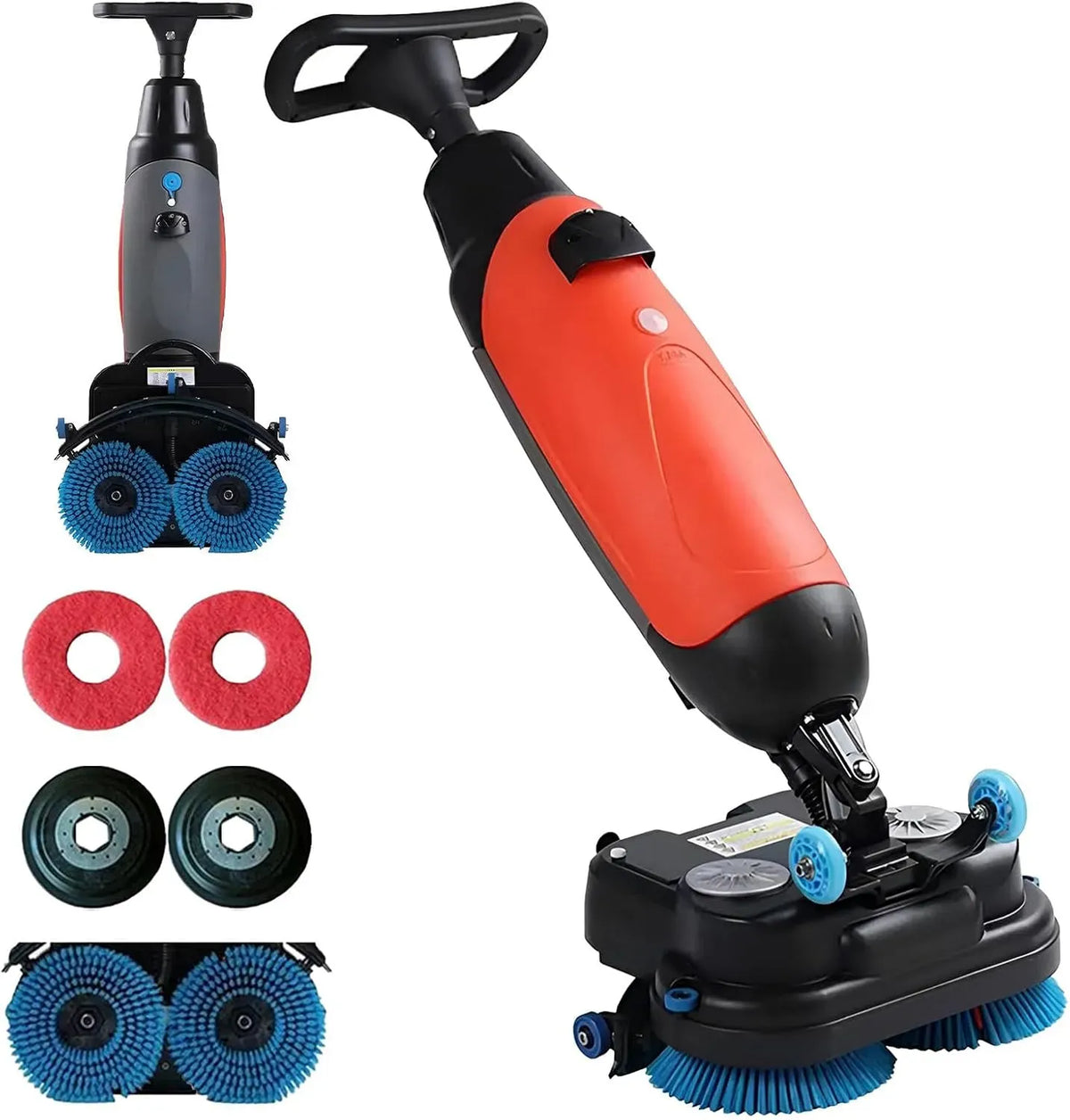 électrique Légère, Doubles Brosses Rotatives, pour Laveuse Sol Professionnelle, 240 TR/Min, Largeur De Nettoyage De 43 Cm, Tête Rotative à 360°