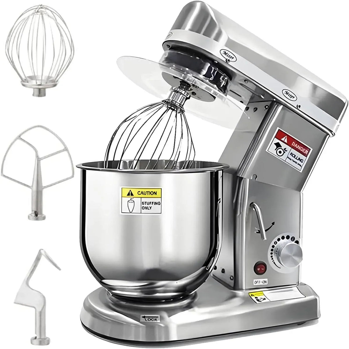 Robot de cuisine StainlessSteel-10L, 10 L, minuteur, 3 vitesses, professionnel, acier inoxydable, robot robuste à 3 vitesses réglables