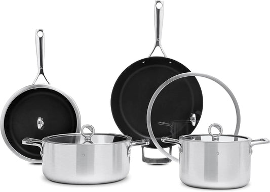 Lave-vaisselle, set de casseroles et poêles antiadhésives, matériau 5 couches, sans PFOA