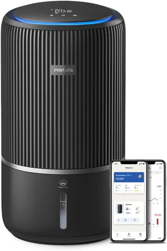 Philips CADR 300 2-en-1 Purificateur d'air, 300 m³/h, dalle IPS, noir, Humidification auto jusqu'à 650 ml/h, AC3421/13, Jusqu'à 78m², App Air+