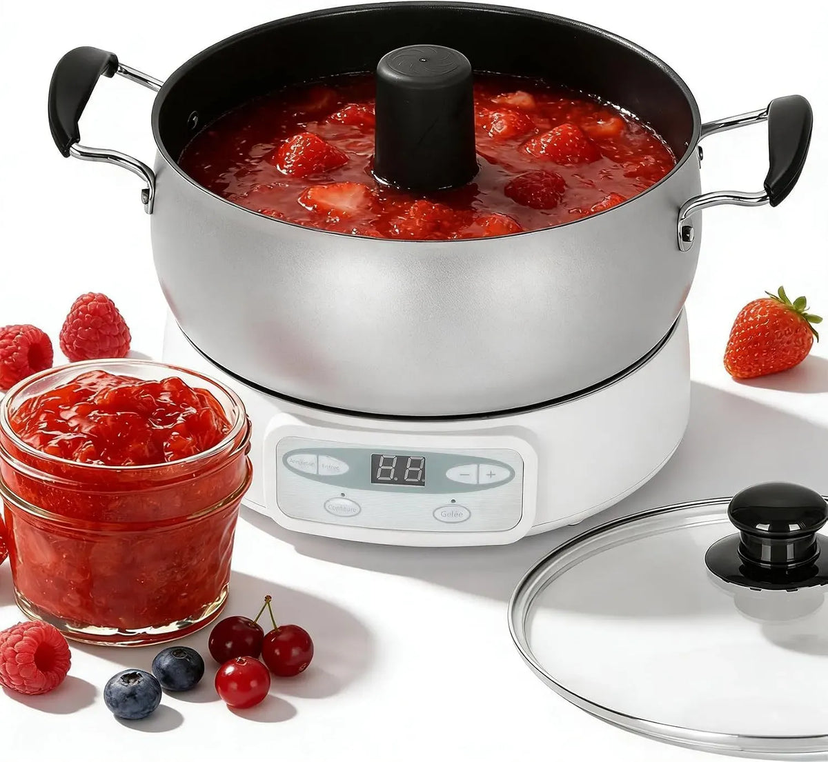 Machine à confitures, 2 L, 1000 W, revêtement antiadhésif, pour sauces et conserves
