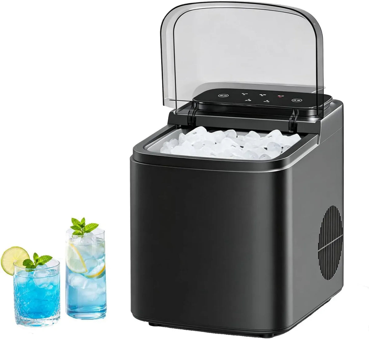 Machine à glaçons, silencieux, gris, glaçons en 6min:parfait pour sodas, compresseur silencieux