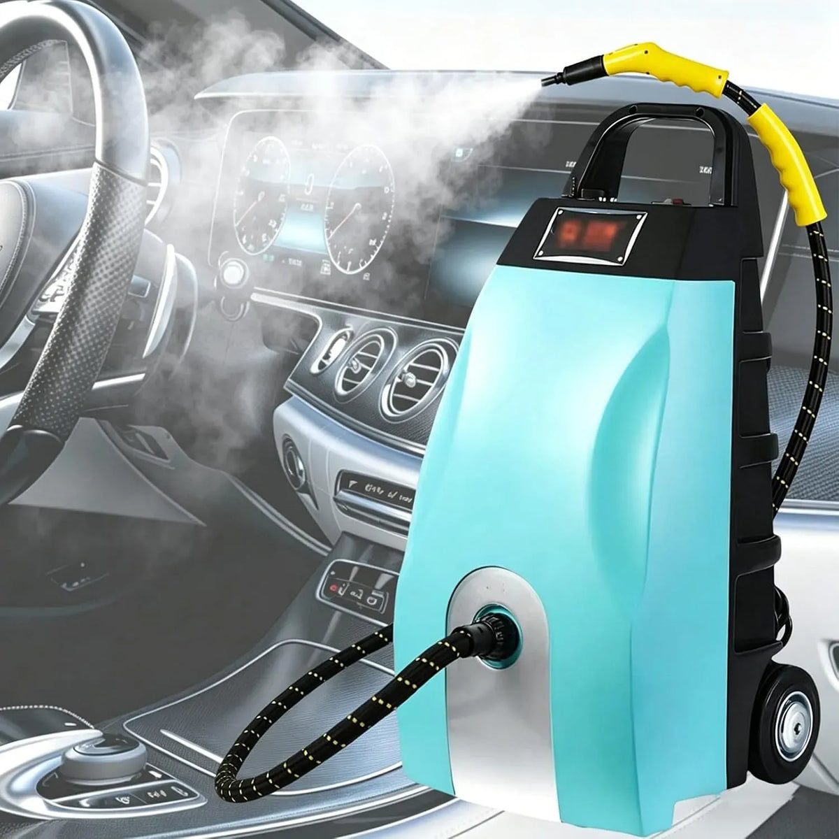 Nettoyeur vapeur, 3000 W, multi-usage, professionnel, bleu, Nettoyeur Moteur Vapeur Haute Température