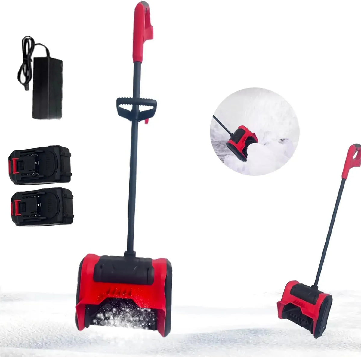 Pratique, Hooha Fraise à neige sans fil, Portée de jet : 8 m, Largeur de travail : 32 cm, Sans odeur d'essence, Facile à entretenir