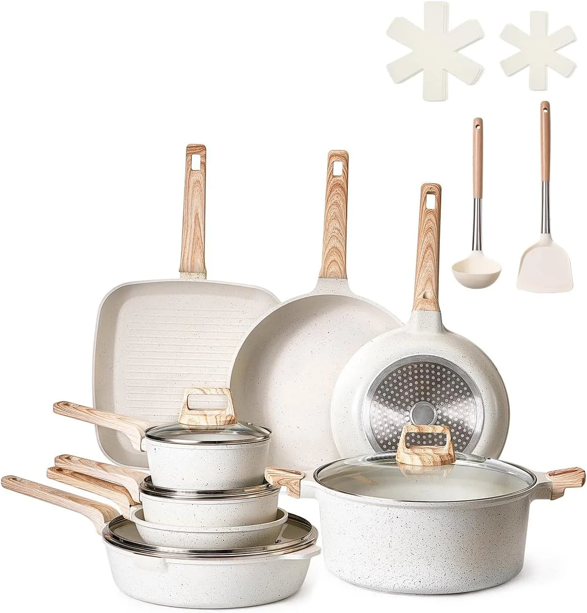 VEVOR Ustensile de cuisson, gril, blanc, 19 pcs, passe au gril