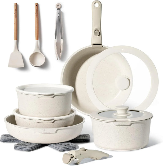 JL-996 Batterie, batterie de casseroles et poêles, amovible, 18 Pièces, Cuisine 18 Pièces Manche Amovible JL-99