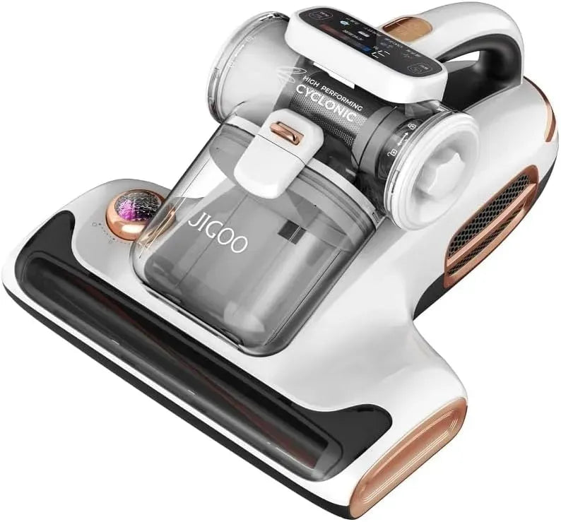 Aspirateur, 600 W, Élimine 99,99% des Acariens, Vibration Chauffante 60°C, Ultrasons UV
