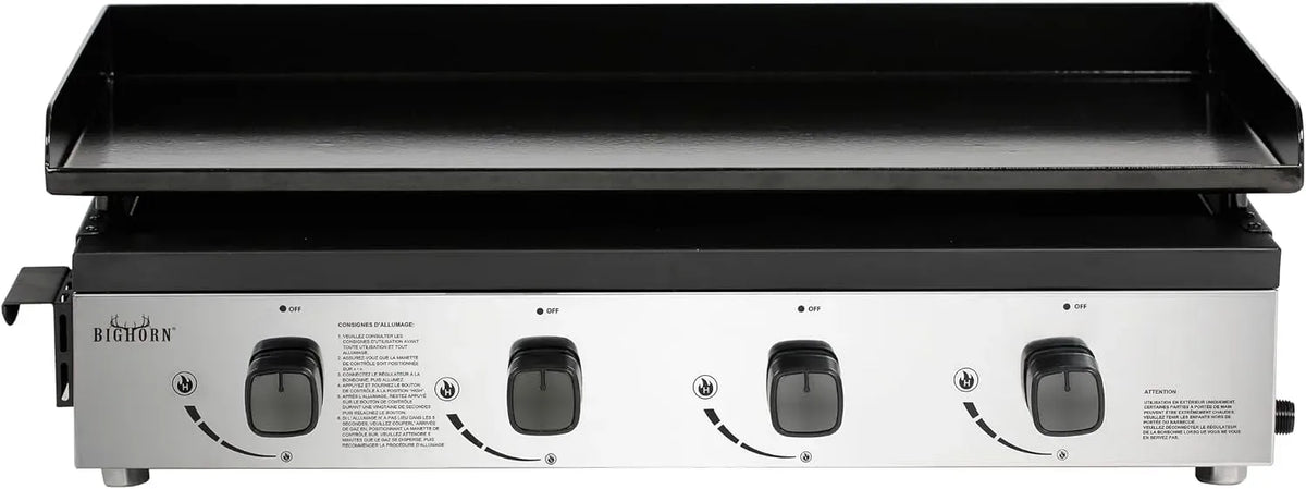 Plancha, portable, 10 kW, extérieur, BIGHORN, Grande surface de cuisson avec 4 brûleurs individuels，Plancha portable et extérieur