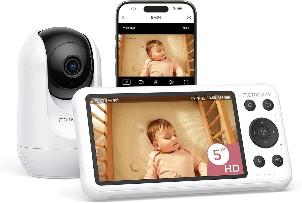 BM04 Babyphone, Caméra, moniteur vidéo pour bébé, Wi-Fi, momcozy