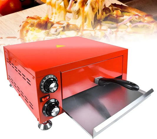 Four électrique à pizza, 12 pouces, 0 à 300 °C, gril, professionnel, 2 zones de température, acier inoxydable