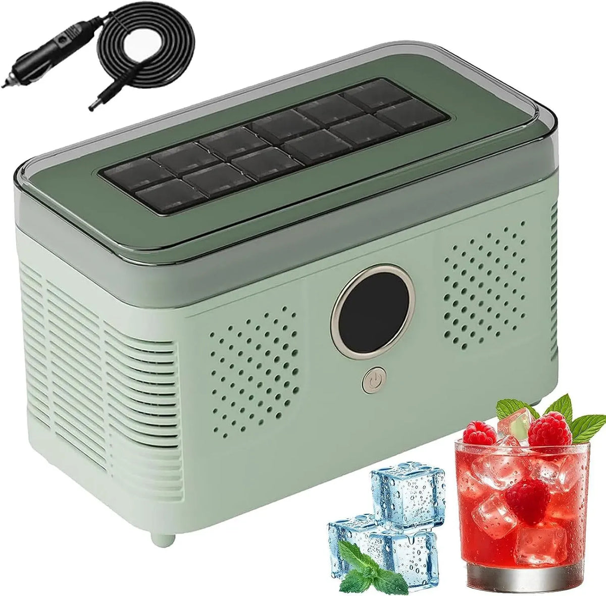 Glacière électrique, voiture, camping, amovible, mini frigo portable, 12 Cubes en 15-20 minutes, couvercle supérieur amovible