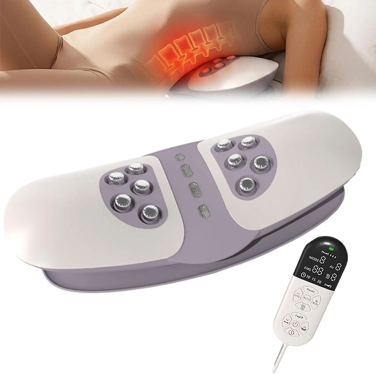 Compresse, Masseur, appareil de massage du dos et des lombaires, 3 niveaux, pour Soulager Les Douleurs