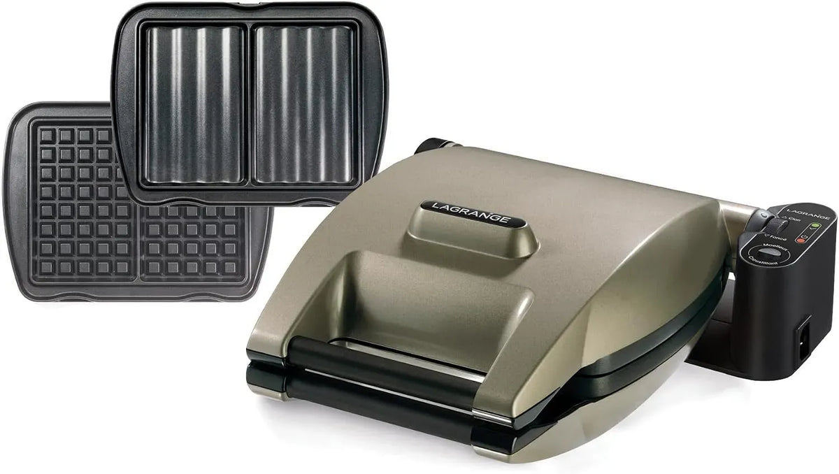 Multifonction, Gaufrier Premium, 1200W, 2 jeux de plaques inclus, 019422, Gaufre & Croque Monsieur, Fabriqué en France