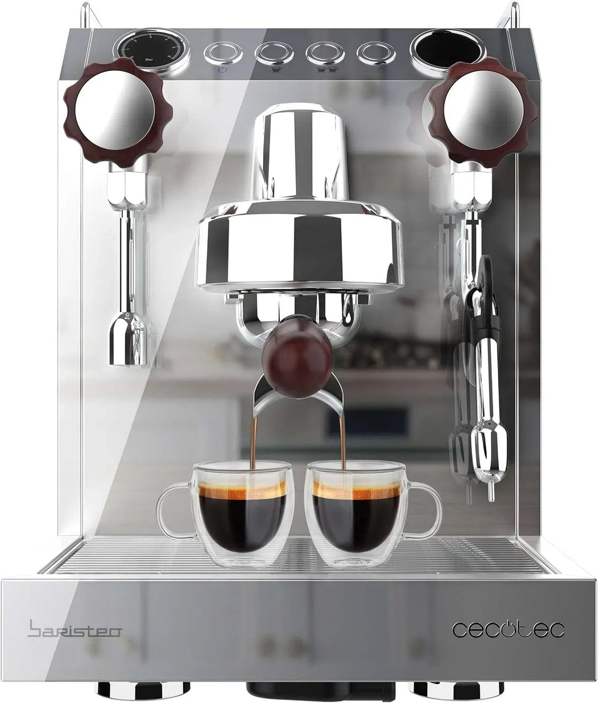 Cecotec Pompe, machine à café électrique, 2,5 L, 1 L, grand réservoir, professionnel, amovible, acier inoxydable, pour Meilleure Extraction