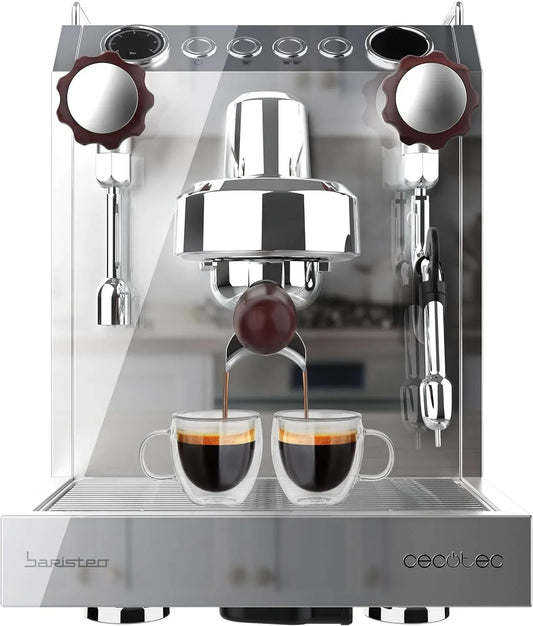 Cecotec Pompe, machine à café électrique, 2,5 L, 1 L, grand réservoir, professionnel, amovible, acier inoxydable, pour Meilleure Extraction