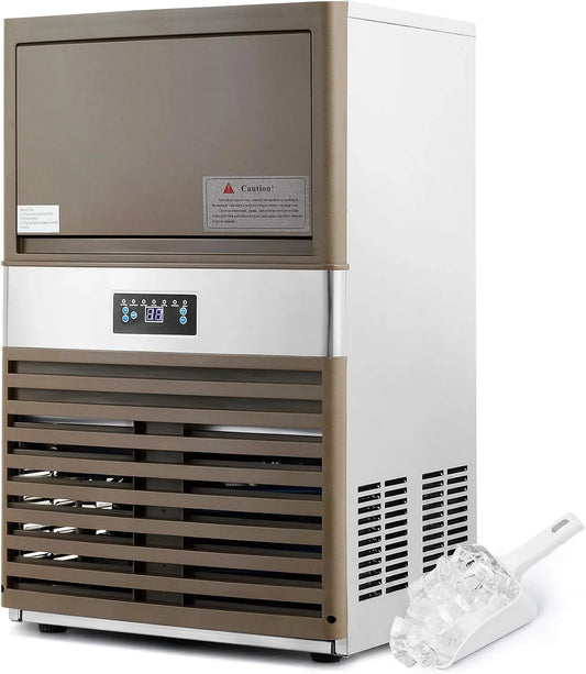 Machine à glaçons kg/24, industriel, professionnel, acier inoxydable, 36 glaçons avec grand espace de rangement, 59 h, 59 kg
