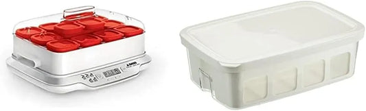 XF101001 Sans BPA, Compact, Seb Yaourtière 12 pots, Pots verre 140 ml, 5 programmes automatiques