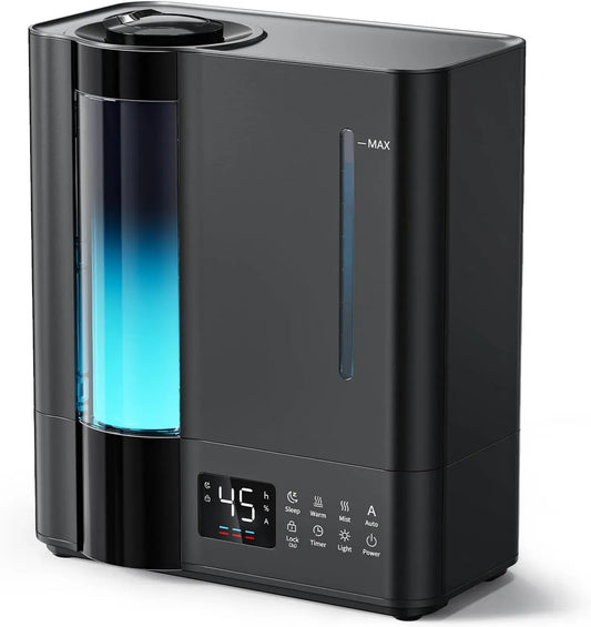 60H/25dB Humidificateur, Diffuseur, 8 L, 25 dB, silencieux, pour Bébé Enfants Plantes Soulagement Rapide, AROEVE