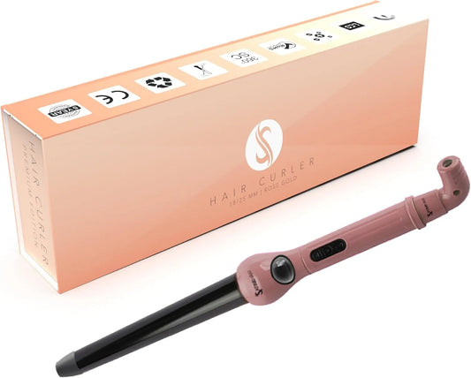 18-25mm Rose gold, Fer à boucler, pour Boucleur professionnel, Garantie 5 ans, Satine Hair, Curler
