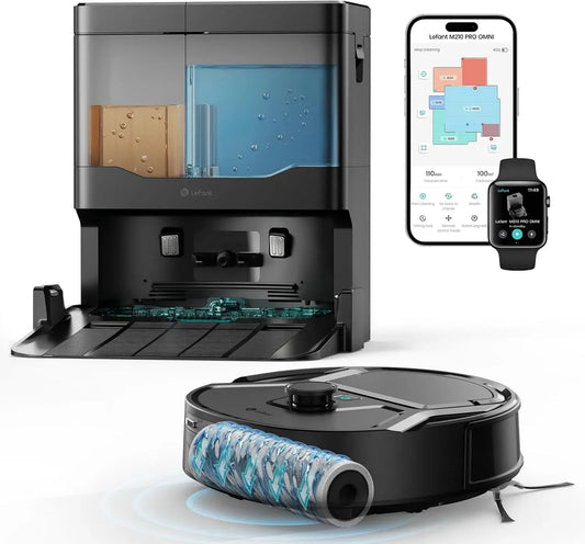 Lefant M210 5G/APP/Alexa Robot aspirateur, 28cm, Wi-Fi, 20 000Pa d'Aspiration, Boîte à Poussière 800ml