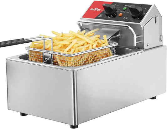 13Lbs domestique-230V friteuse commerciale 3000W, Comptoir de friteuse électrique CROSSON répertorié ETL 13Lbs avec panier solide facile à assembler