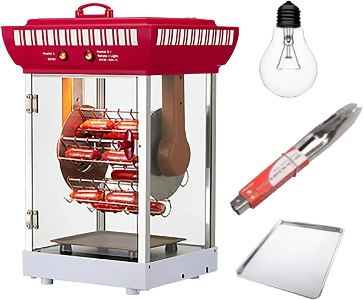 Machine à hot, 600 W, professionnel, restaurant, fonction chauffante, pour saucisses avec chauffe-aliments et lumière pour fête
