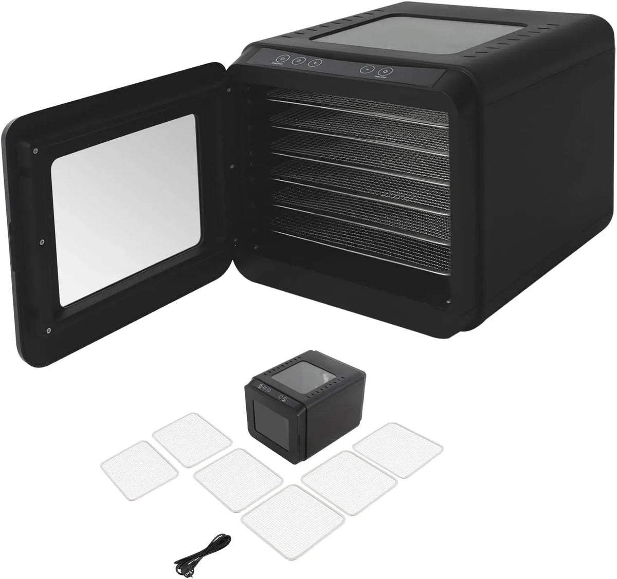 Pour boulangeries et magasins de fruits secs, pour Déshydrateur automatique, Déshydrateur de fruits à 6 grilles, 400 W, Déshydrateur alimentaire avec