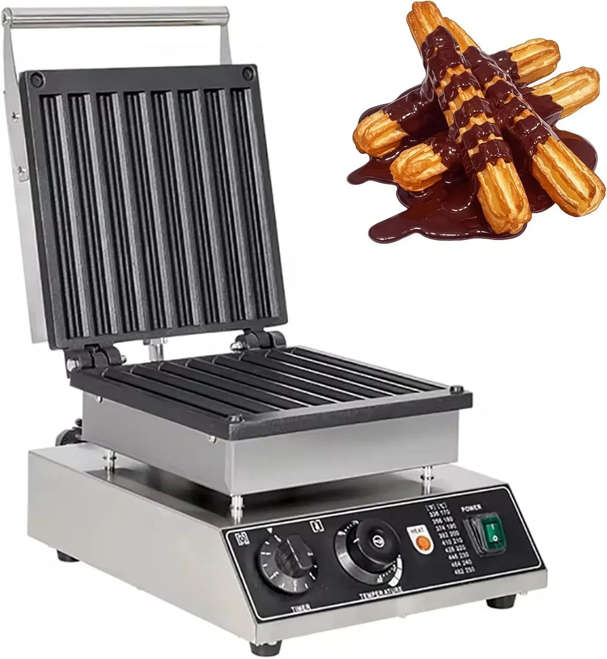 Machine à Churros, Machine à Dessert, machine à café électrique, 50 à 300 °C, minuteur, professionnel, revêtement antiadhésif, acier inoxydable
