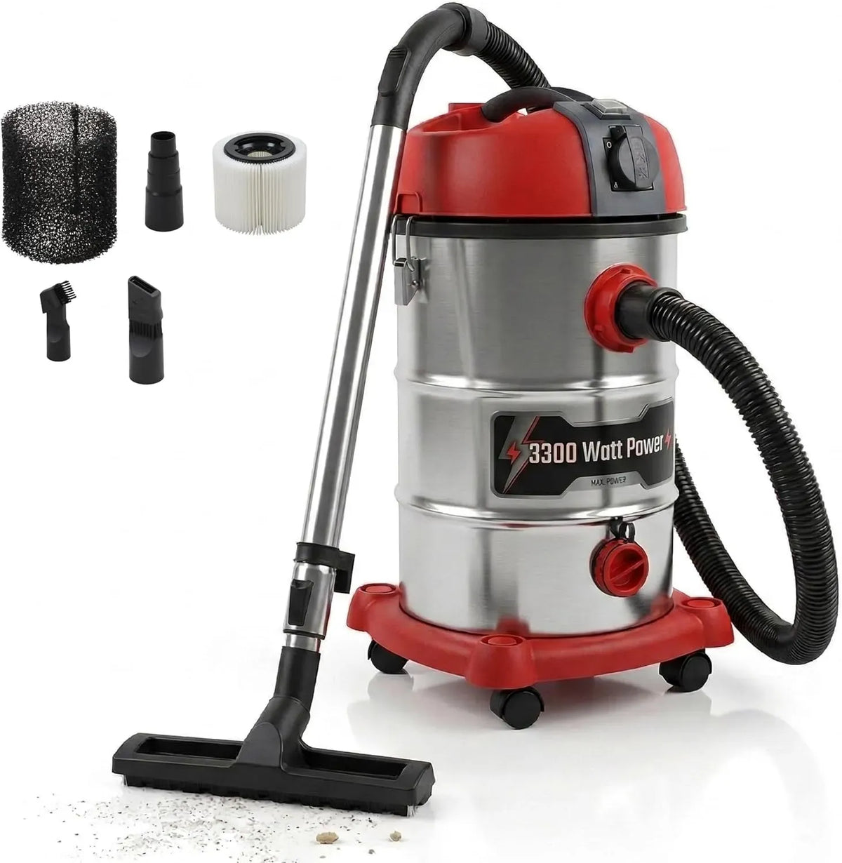 Aspirateur, 30 L, 3300 W, STAHLMANN VAC3300, industriel, grand réservoir, professionnel