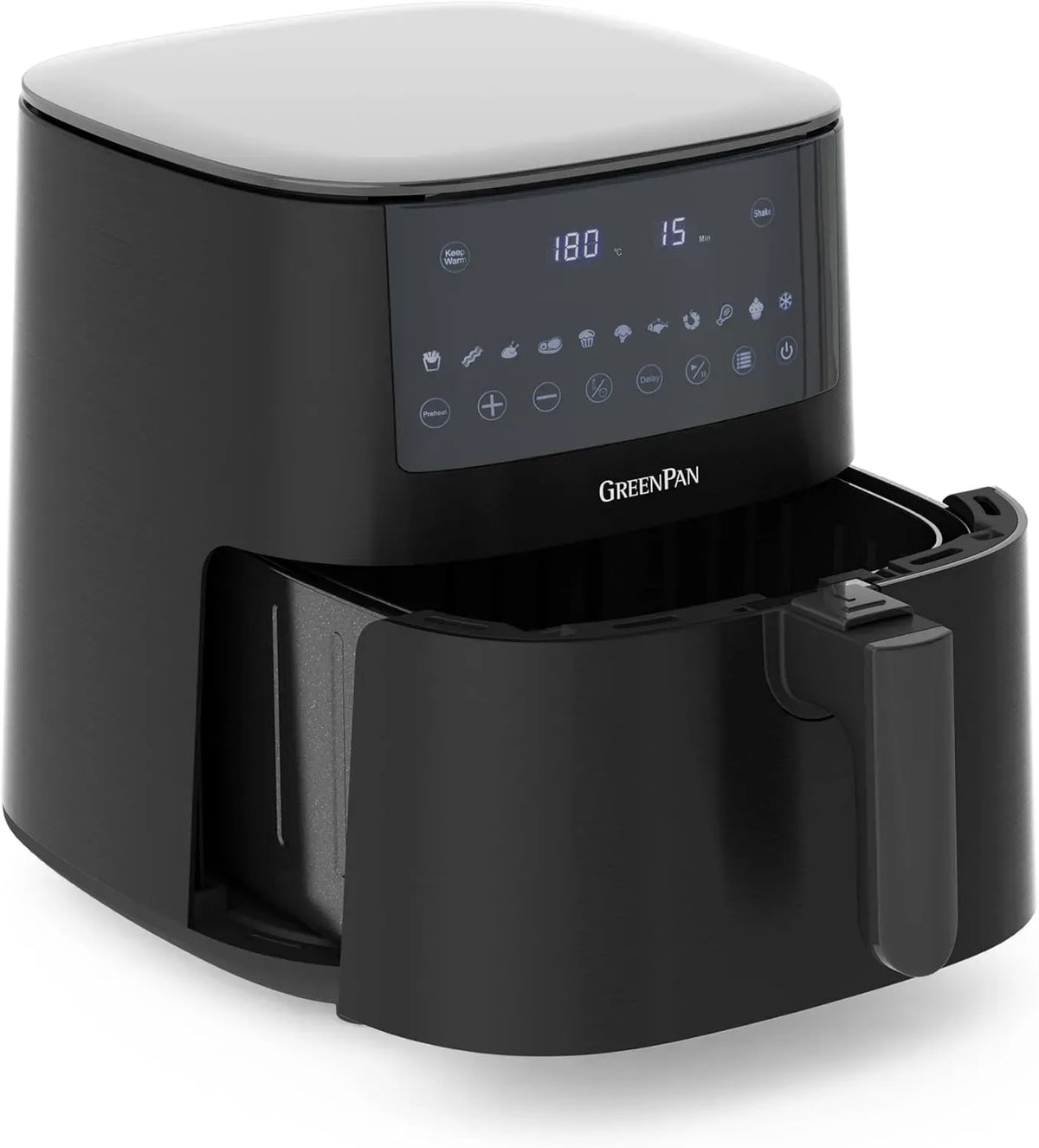 Radiateur électrique XL 11, 7,2 L, tactile, revêtement antiadhésif, intérieur céramique, noir, Poignée Cool-Touch, GreenPan Bistro Airfryer en 1