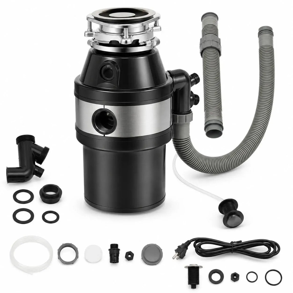 Lave-vaisselle W, 1,2 L, 560 W, pour évier avec chambre de broyage de 1,2 l, Broyeur de déchets de cuisine 56, 0,75 CV