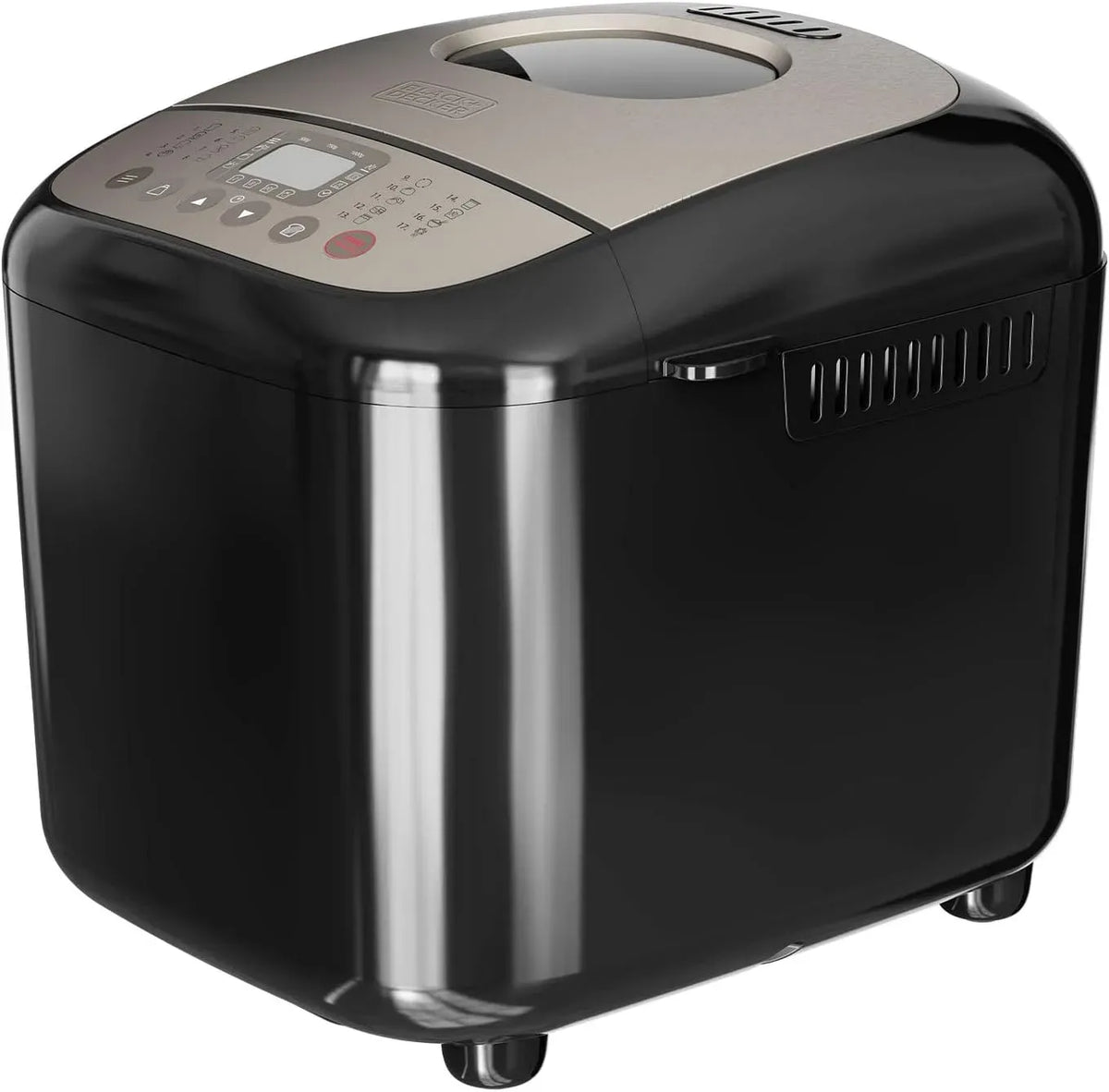 Black+Decker BXBM600E Machine à pain, 600 W, 17 programmes, 500/750 g, machine à faire du pain, amovible, noir, Programmable 15 heures